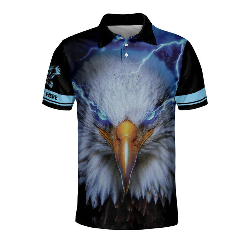 Custom Name Freedom Isnt Free American Eagle Veteran Men's Polo Shirt S-5XL