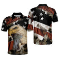American Flag Eagle 3D Printed Polo for Men Men's Polo Shirt S-5XL
