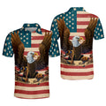 Vintage Freedom Isn't Free American Flag Eagle Men's Polo Shirt S-5XL
