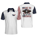 Custom Name American Eagle Independence Day Skull Men's Polo Shirt S-5XL