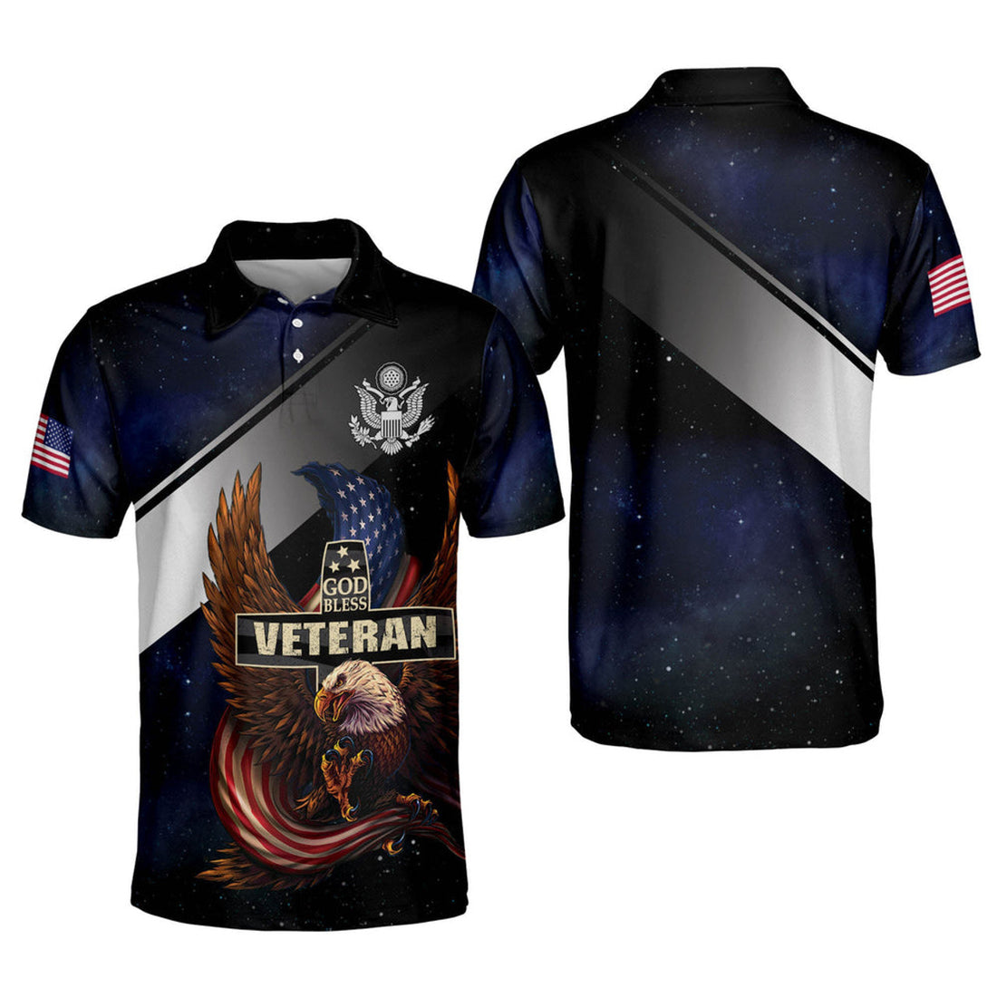 God Bless Veteran Day American Eagle Independence Day Men's Polo Shirt S-5XL