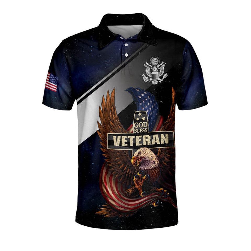 God Bless Veteran Day American Eagle Independence Day Men's Polo Shirt S-5XL
