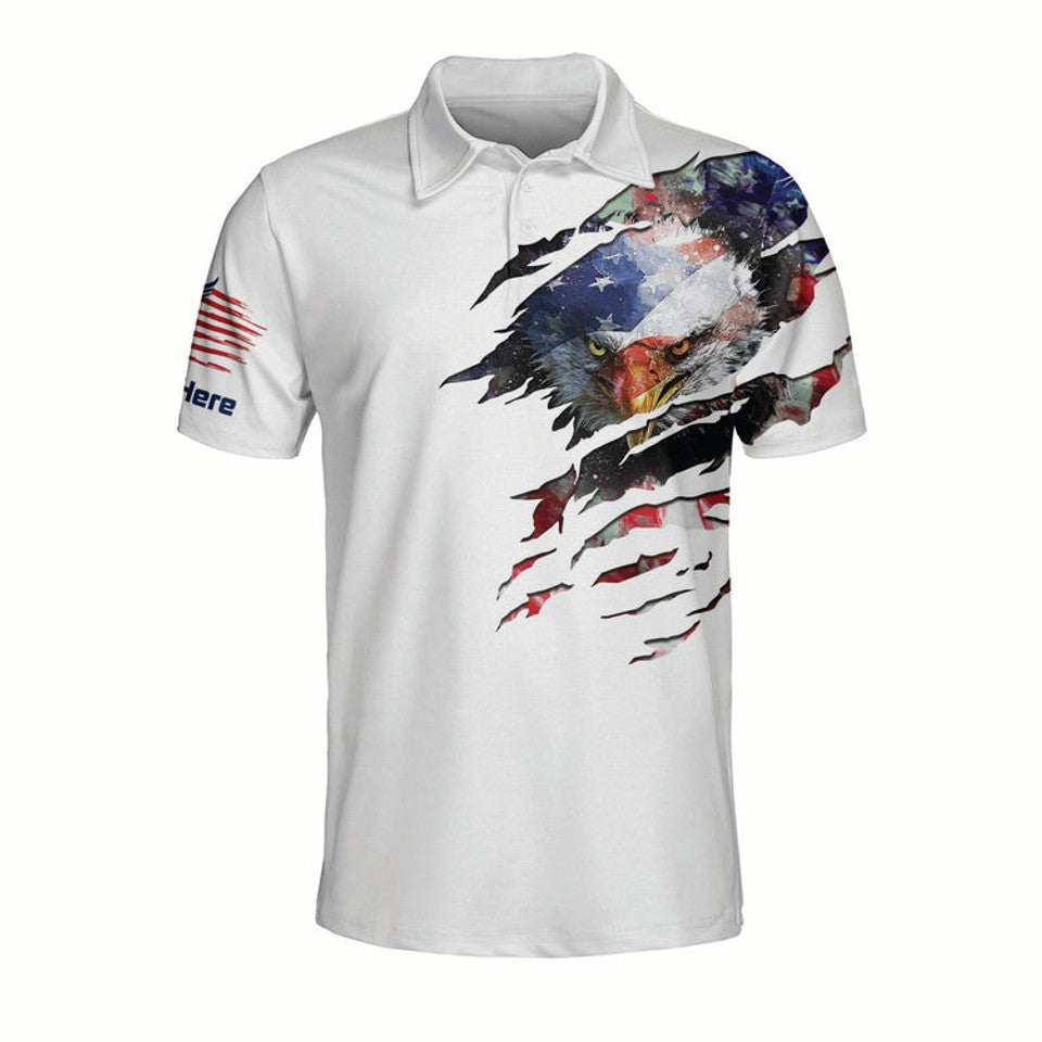 Custom All Over Print Eagle American Independence Outfit Men's Polo Shirt S-5XL