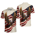 American Flag Patriotic Eagle Shirt Happy Independence Men's Polo Shirt S-5XL