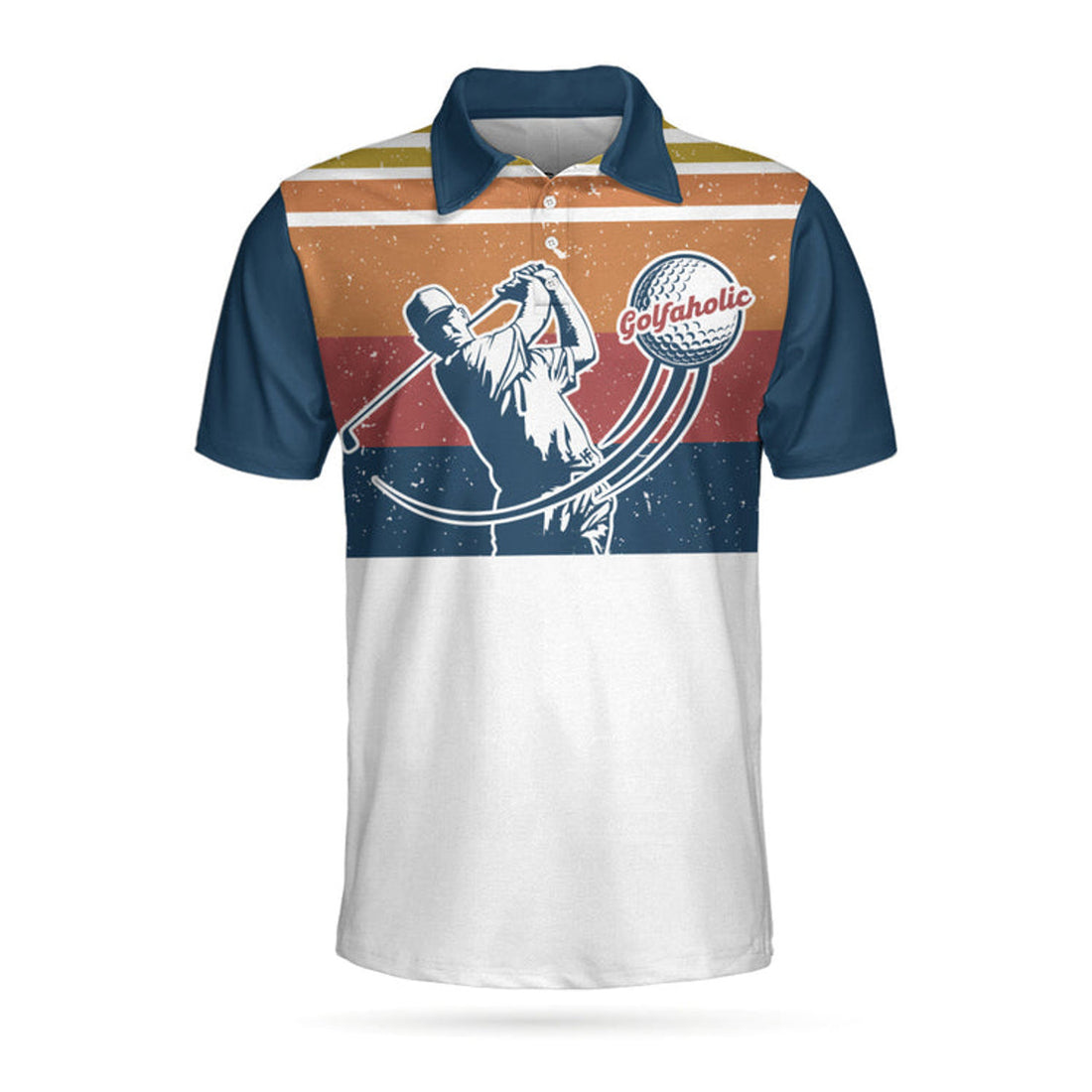Never Underestimate An Old Man With A Golf Club Vintage Men's Polo Shirt S-5XL