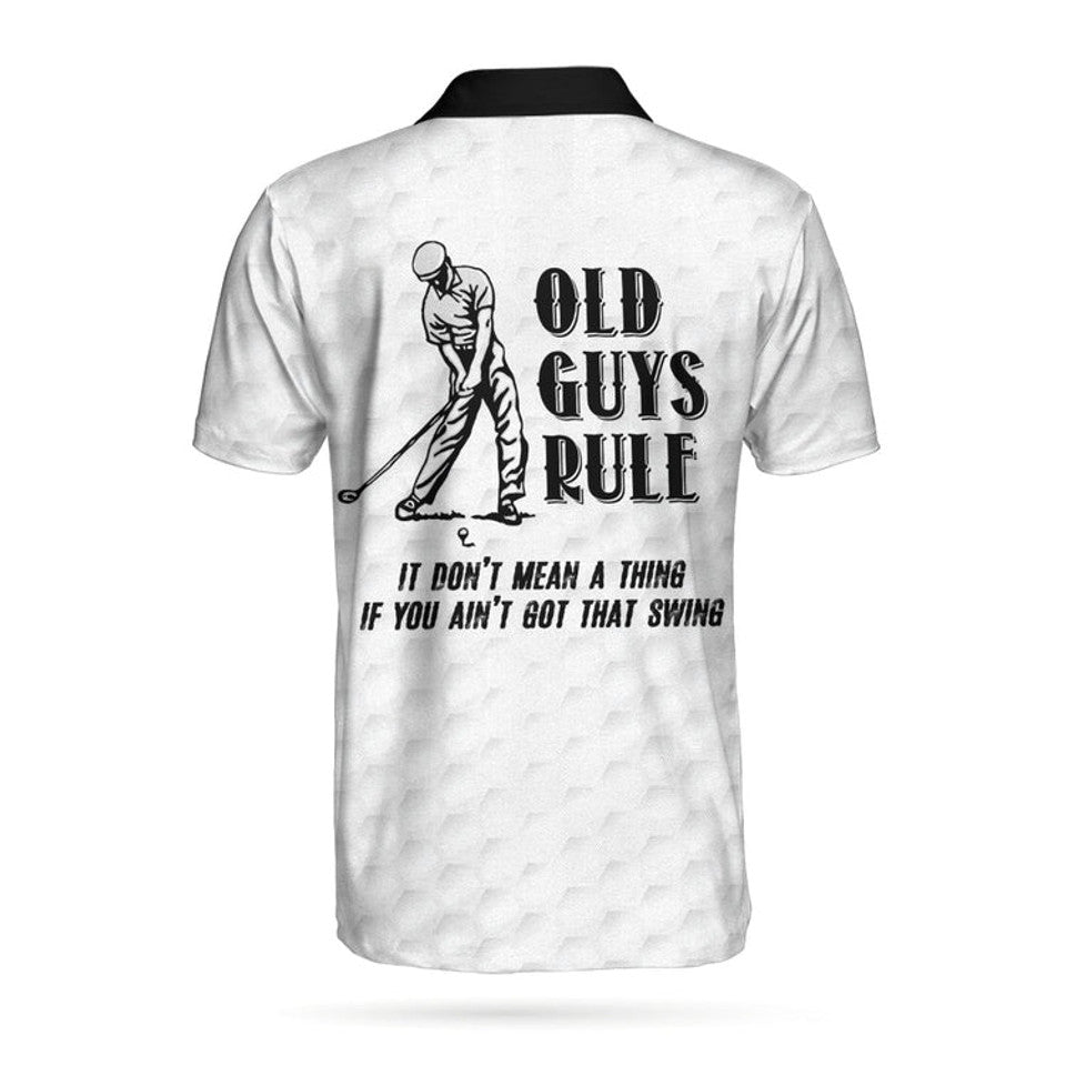 Cool Golfing Shirt Argyle Pattern Old Guys Rule Men's Polo Shirt S-5XL