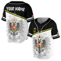 Custom Name Germany Flag Coat Of Arms Of Germany Patriotic Baseball Jersey S-5XL