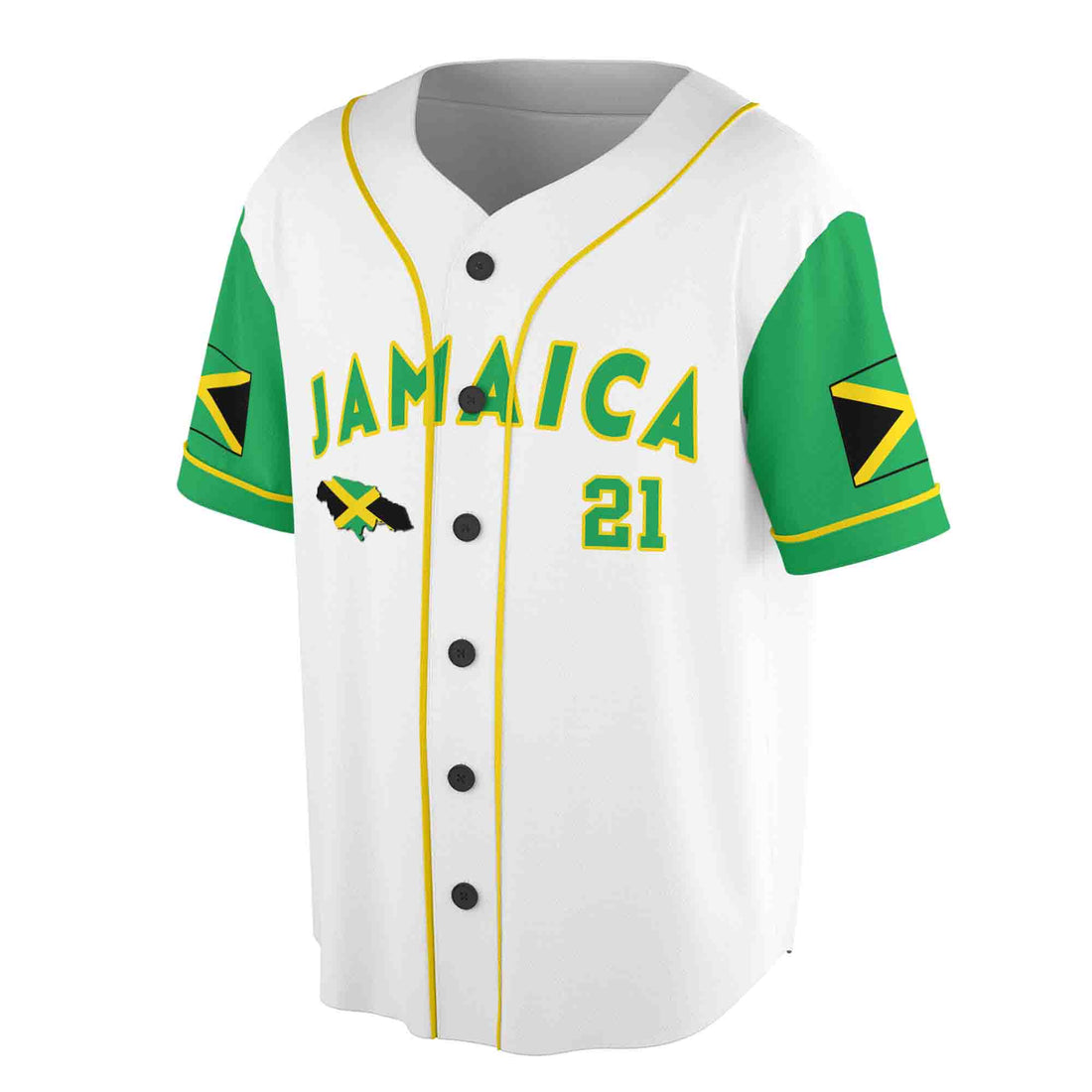 Personalized Name Number Jamaica Country Map Jamaica Pride Baseball Jersey S-5XL