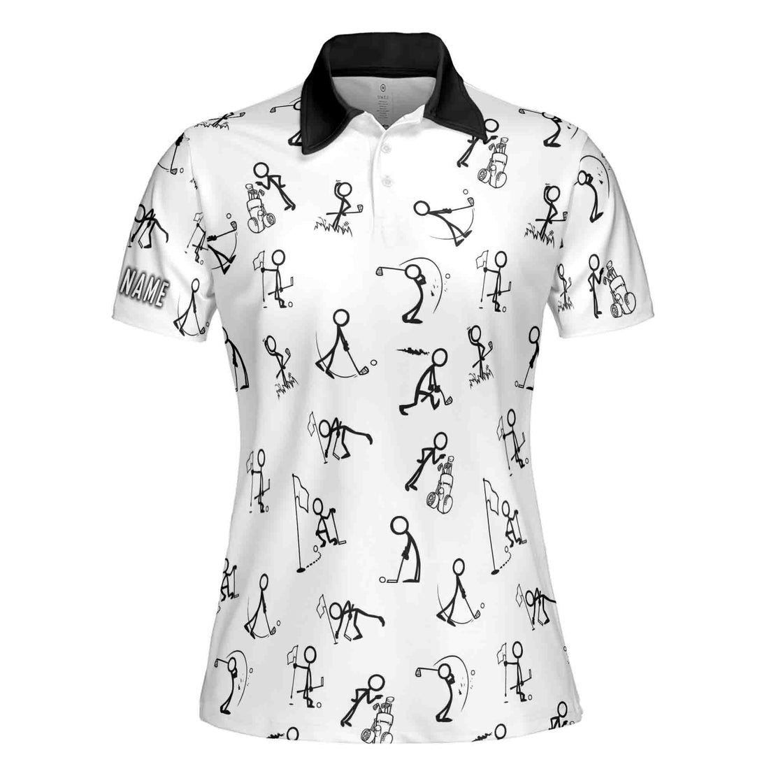 Customize Name Funny Golf Stick Icon Women Golfers 3D Polo Shirt Size S-5XL