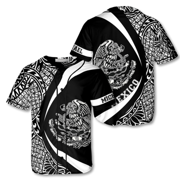 Mexico Tribal BW Custom Baseball Jersey Gift for Mexican Baseball Jersey S-5XL