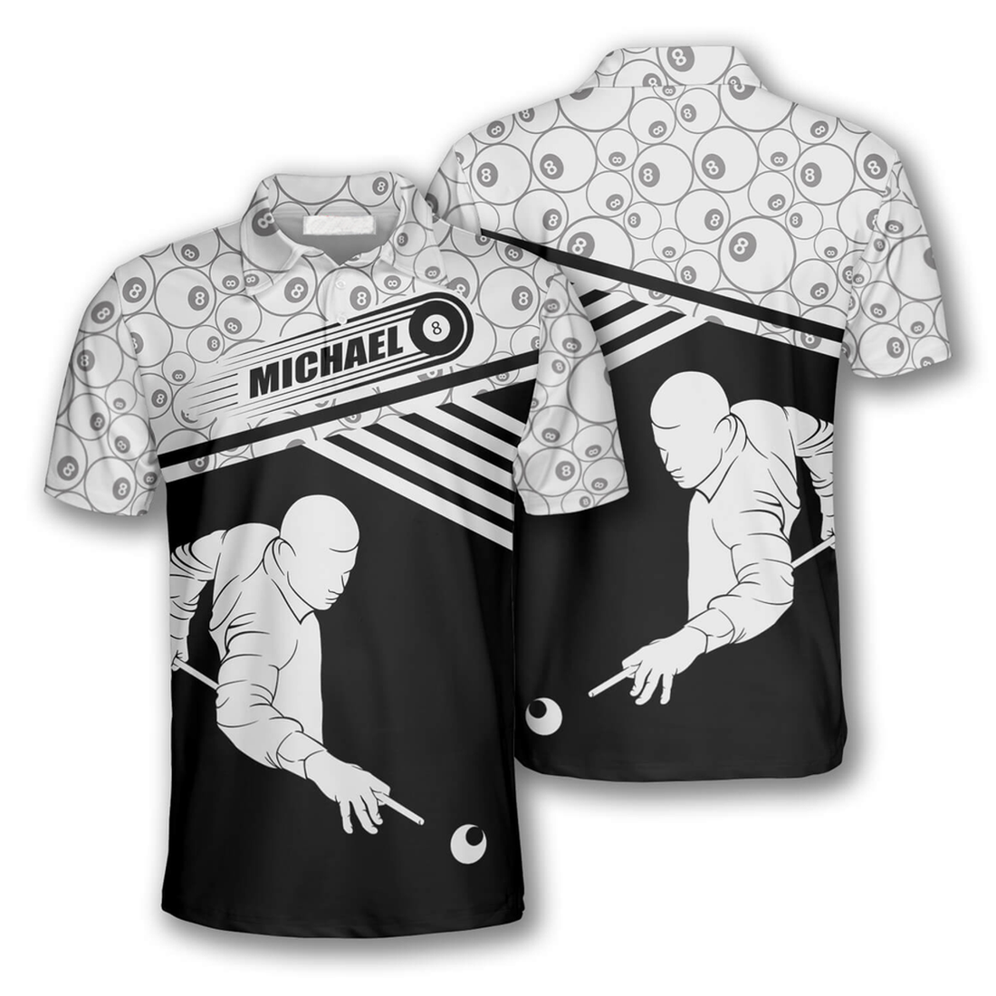 Custom Billiard Balls Pattern Shirt for Best for Players Men's Polo Shirt S-5XL