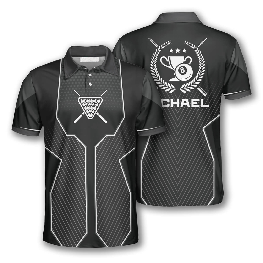Custom Billiard Black Sport Version Emblem Uniform Shirt Men's Polo Shirt S-5XL