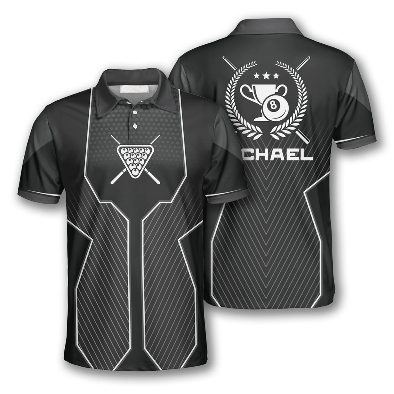 Custom Billiard Black Sport Version Emblem Uniform Shirt Men's Polo Shirt S-5XL