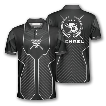 Custom Billiard Black Sport Version Emblem Uniform Shirt Men's Polo Shirt S-5XL