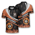 Custom Billiard Fire Flame Orange Shirt for Men and Team Men's Polo Shirt S-5XL