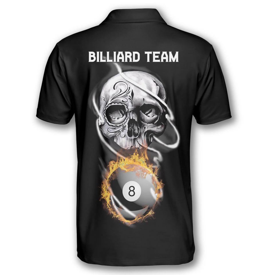 Personalized Grim Reaper Custom Billiard Skull Shirt Men's Polo Shirt S-5XL