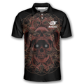 Custom 3D All Over Print Red Skull Billiard Shirt for Men Men's Polo Shirt S-5XL