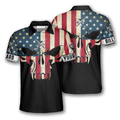 Custom Billiard Retro Skull American Flag Shirt for Men Men's Polo Shirt S-5XL