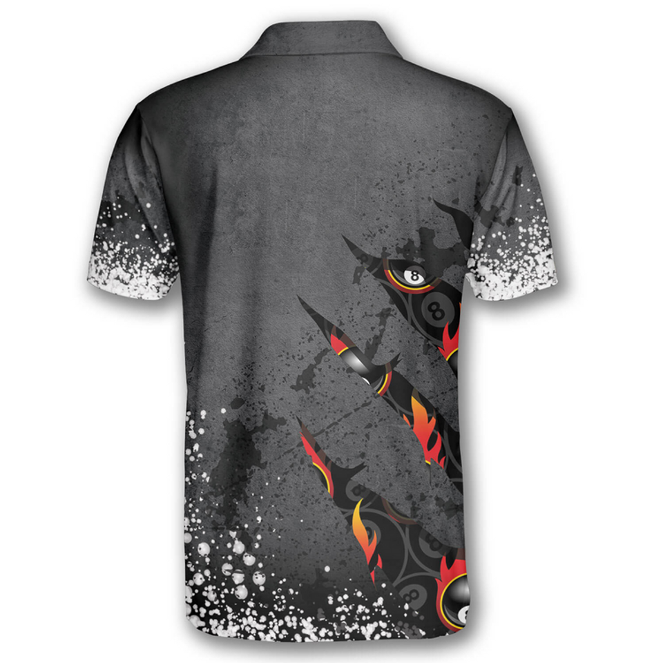 Custom Billiards 8 Balls Paint Splash Name 3D Polo Shirt Men's Polo Shirt S-5XL