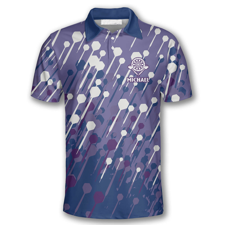 Custom Name Arrow Pattern Darts Just a Tip Dart Men's Polo Shirt S-5XL