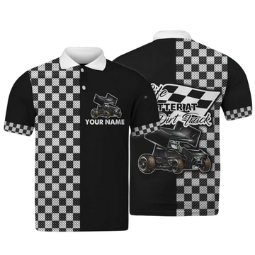 Personalized 3D Dirt Racing Polo with Custom Name Men's Polo Shirt S-5XL