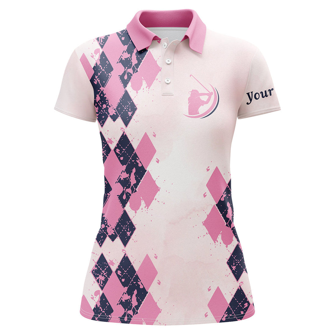 Custom Pink Pattern Unique Gifts For Golf Lovers Women's Polo Shirts S-5XL