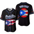 Custom Puerto Rico Flag Frog Jersey Baseball Jersey a5 S-5XL
