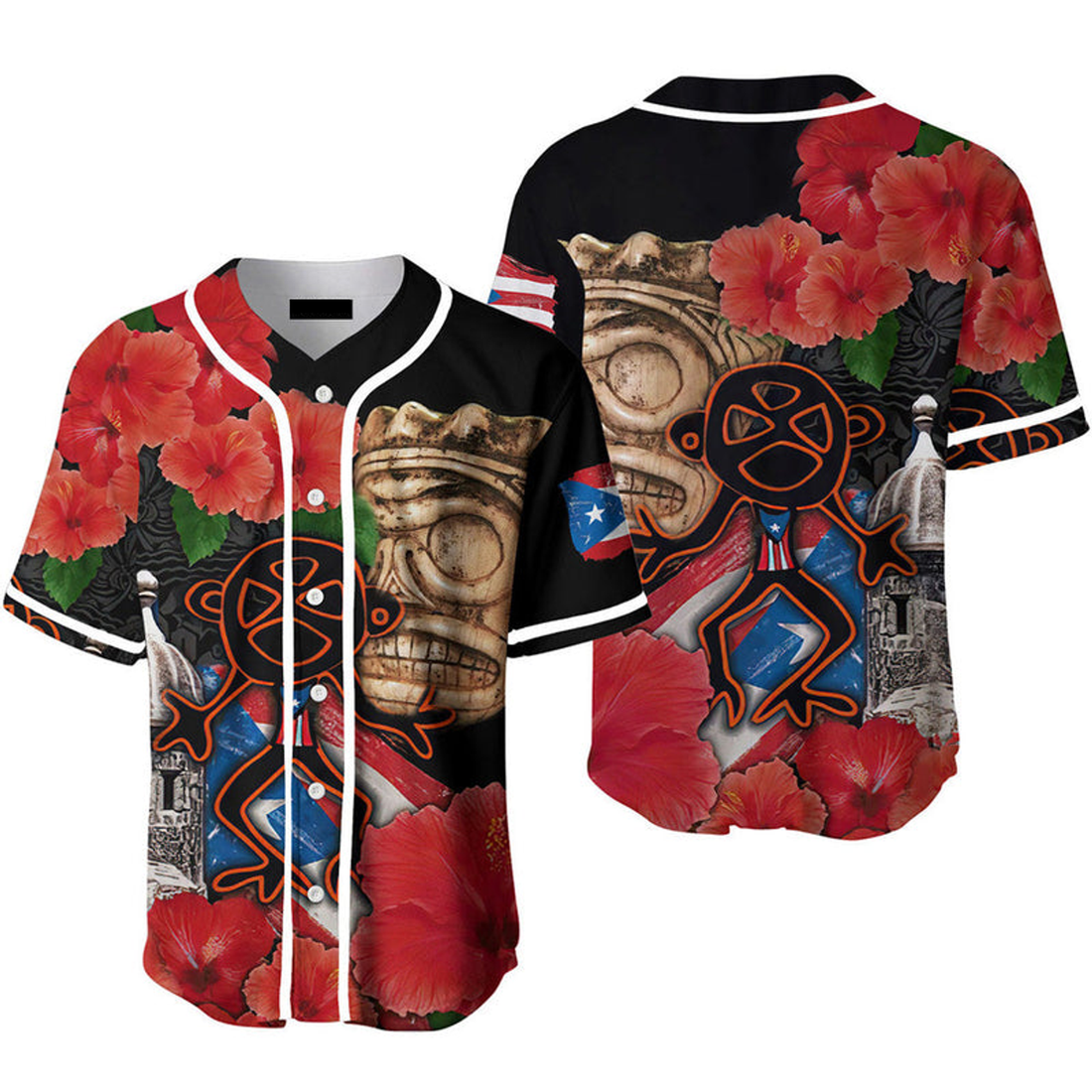 Sol Taino Maga Flower Baseball Jersey Puerto Rican Baseball Jersey S-5XL