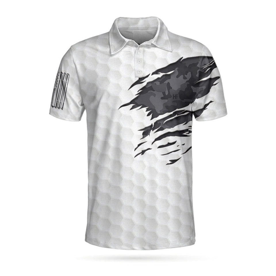 Talk Birdie To Me Golf Shirt Vintage Skull Camouflage Men's Polo Shirt S-5XL