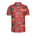 Rodeo Seamless Pattern Short Red Texas Cowboy Shirt Men's Polo Shirt S-5XL