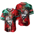 Rooster Mexico Gift Red Green Baseball Jersey S-5XL