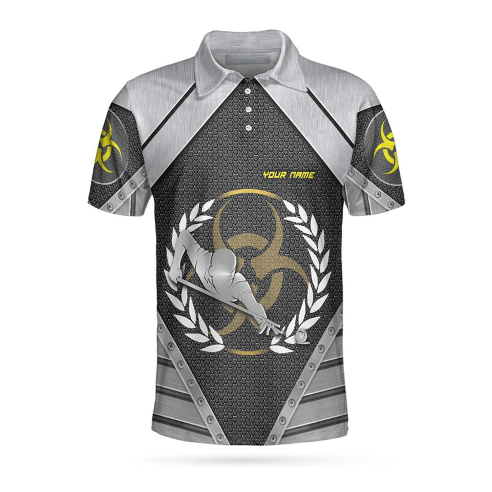 Custom Over Print Silver Billiards Shirt Gift For Player Men's Polo Shirt S-5XL
