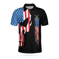 Skull Golf With American Flag Never Underestimate Old Man Men's Polo Shirt S-5XL