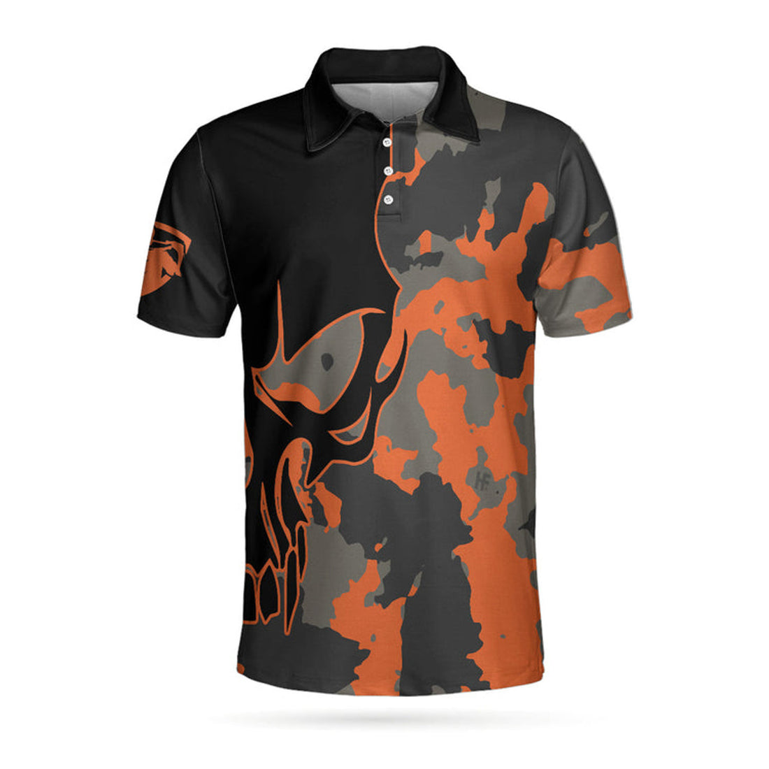 Skull Orange Camo Golf Shirt Streetwear For Men Men's Polo Shirt S-5XL