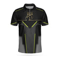 Black and Gold Pattern Bowling Short Sleeve Digital Men's Polo Shirt S-5XL