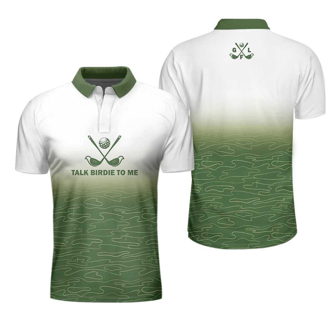 Talk Birdie To Me Golf Shirt White Green Grass Men's Polo Shirt S-5XL