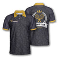 Custom Tennis Pattern Crown Emblem Personalized All Over Men's Polo Shirt S-5XL