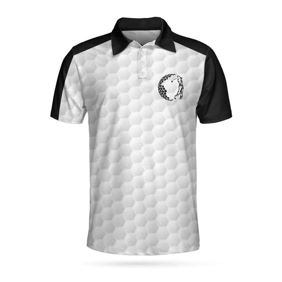 Best Golf Slayer Wet Ink Skull Black White Golf Pattern Men's Polo Shirt S-5XL