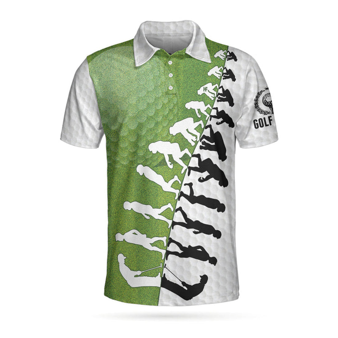 The Evolution Golfer Through Generations White Green Golf Men's Polo Shirt S-5XL