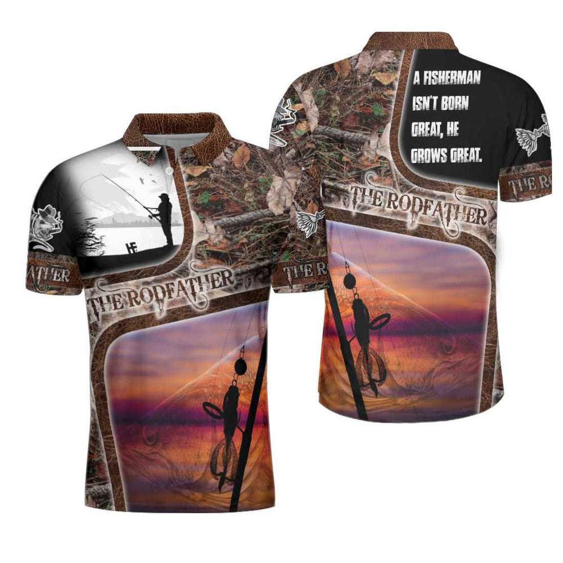 The Rodfather Fishing Shirt Best Gift Men's Polo Shirt S-5XL