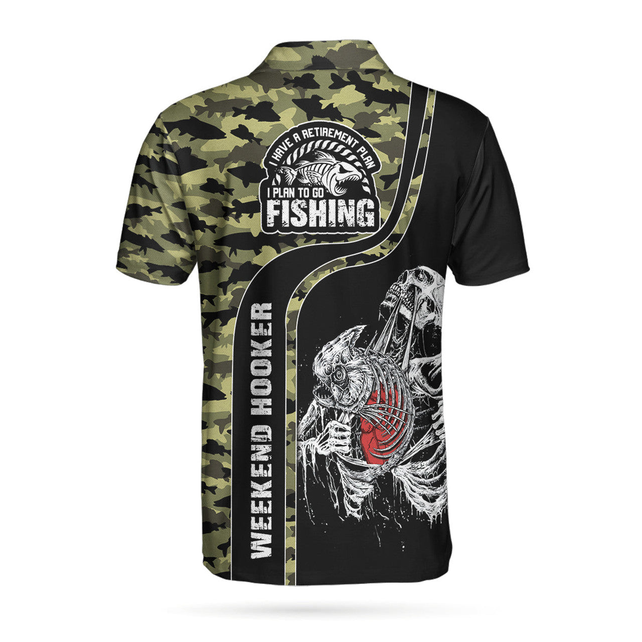 The Weekend Hooker With A Retirement Plan Personalized Fishing Men's Polo Shirt