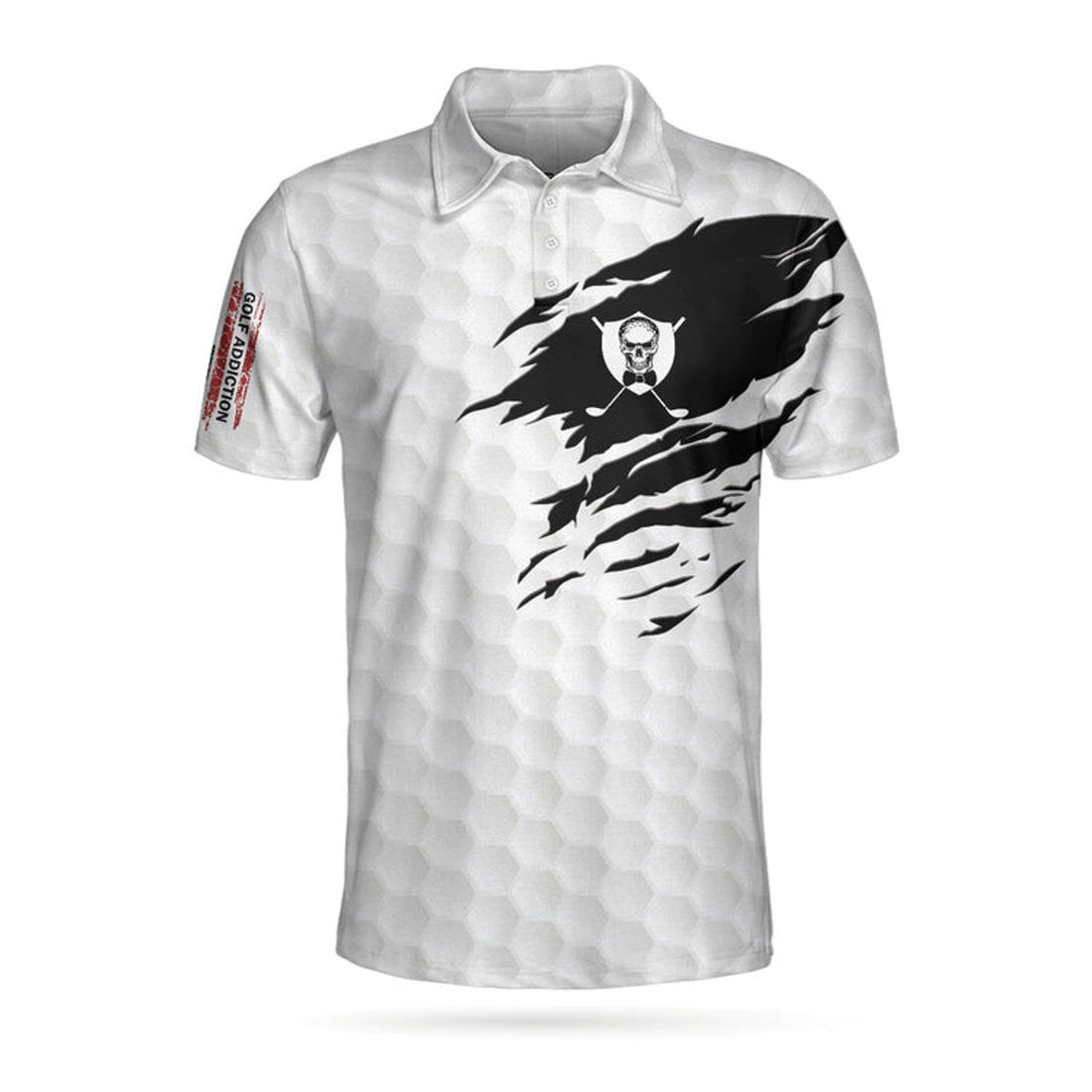 Golf Love Skull Polo Shirt Skeleton Golfer American Flag Men's Polo Shirt S-5XL