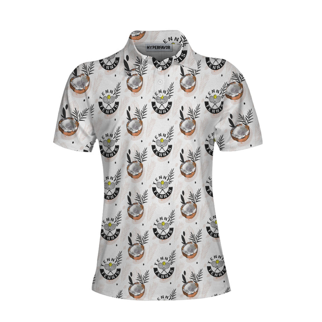 Tropical Coconut Tennis Shirt For Women Short Sleeve Women Polo Shirt - Women' s Polo Shirt S -5XL