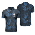 Black And Navy Blue Tropical Golf Golfing American Flag Men's Polo Shirt S-5XL