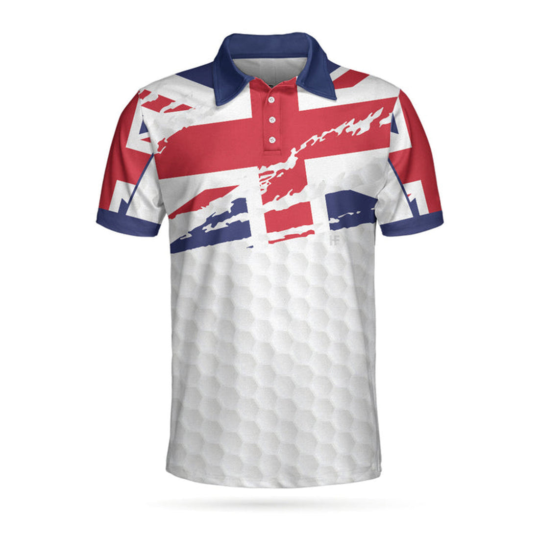 United Kingdom Flag Golf Texture Black Golfer Shirt Men's Polo Shirt S-5XL
