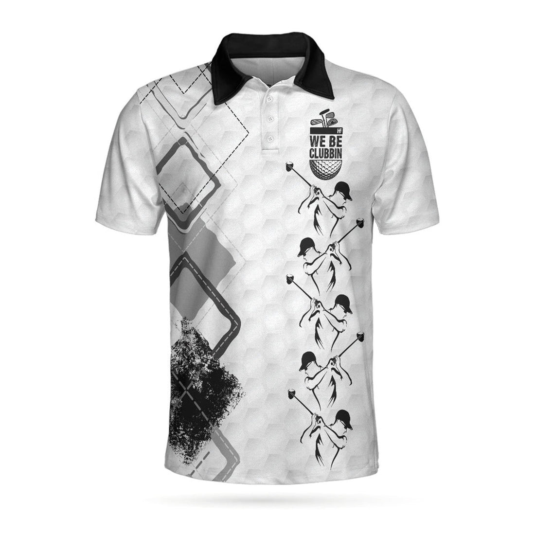 We Be Clubbin Golf Pattern Black And White Men's Polo Shirt S-5XL