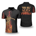 Custom Name Golf Polo Black Flame Fragmented Men's Polo Shirt S-5XL