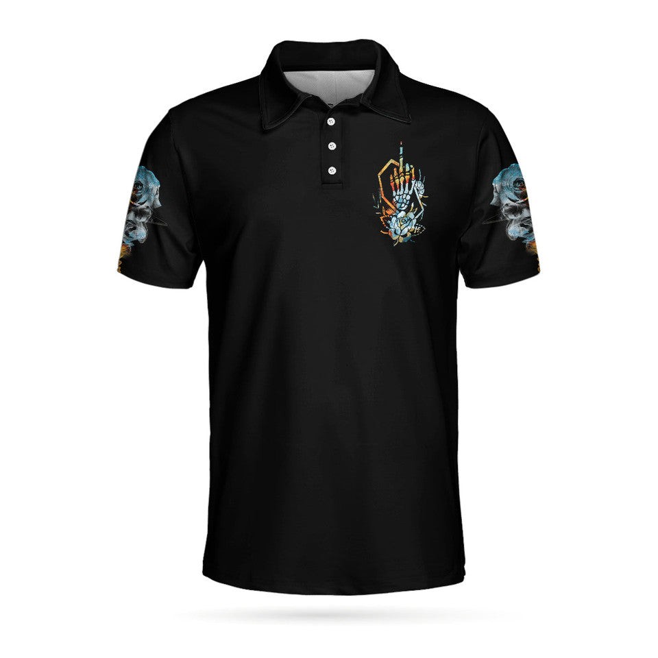 Zero Fck Given Skull Roses Short Best Golf Perfect Gift Men's Polo Shirt S-5XL