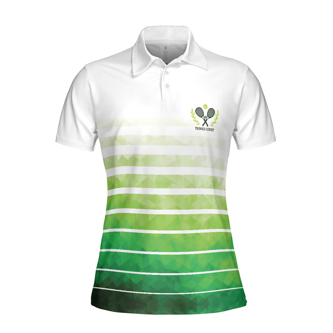 Abstract Green Geometric Tennis Short Sleeve Women's Polo Shirts S-5XL