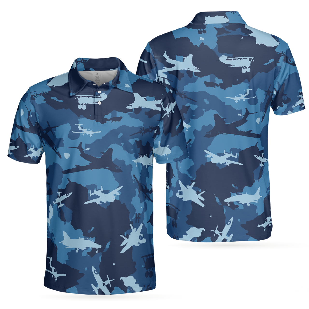Aircraft Ocean Blue Army Polo Shirt Short Sleeve Men's Polo Shirt S-5XL